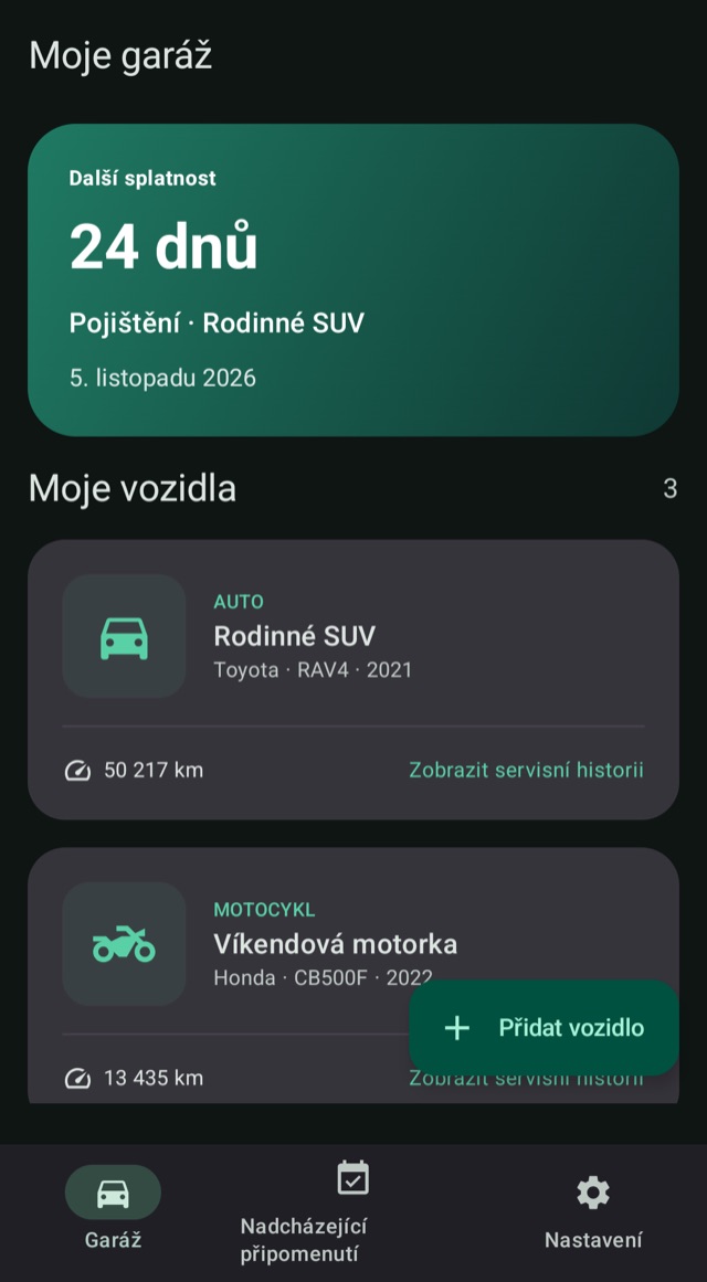 Zjistěte, co je další
pro každé vozidlo