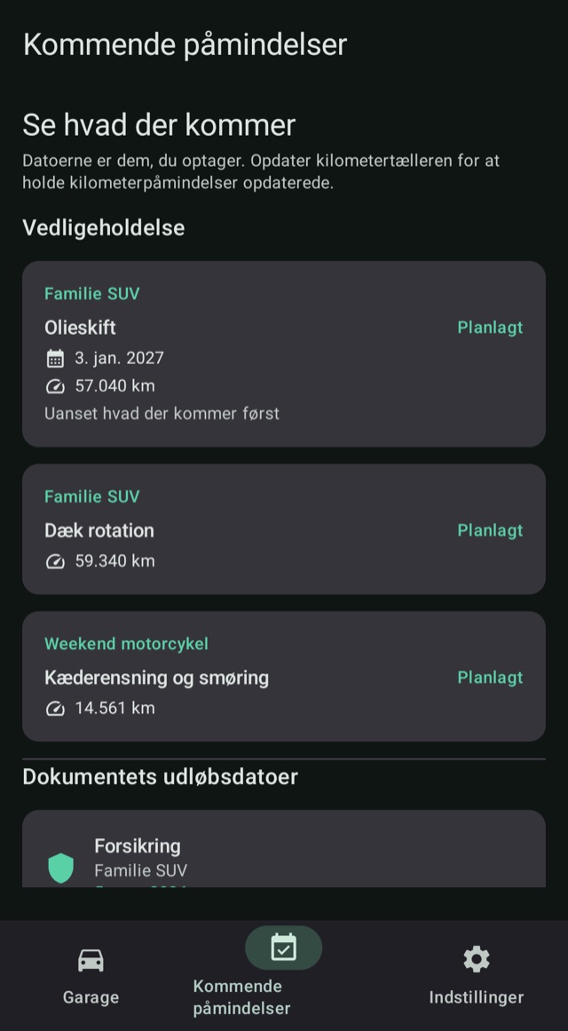 Vedligeholdelse og fornyelser,
altid til tiden
