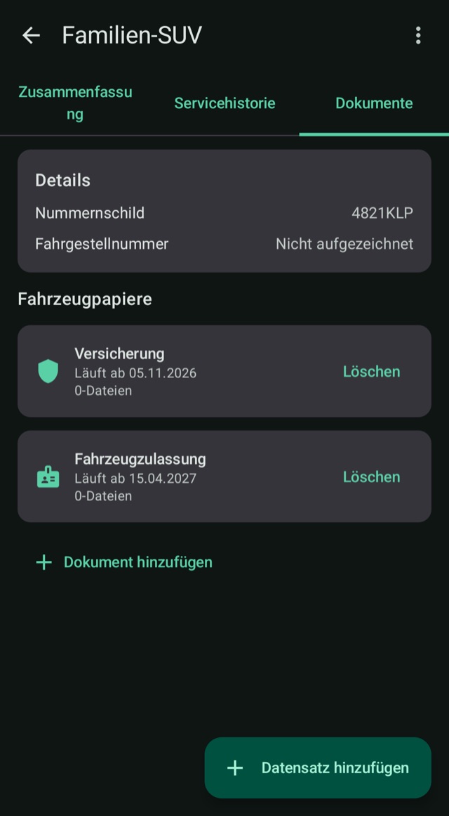 Versicherung und Dokumente,
keine überraschenden Ablaufdaten