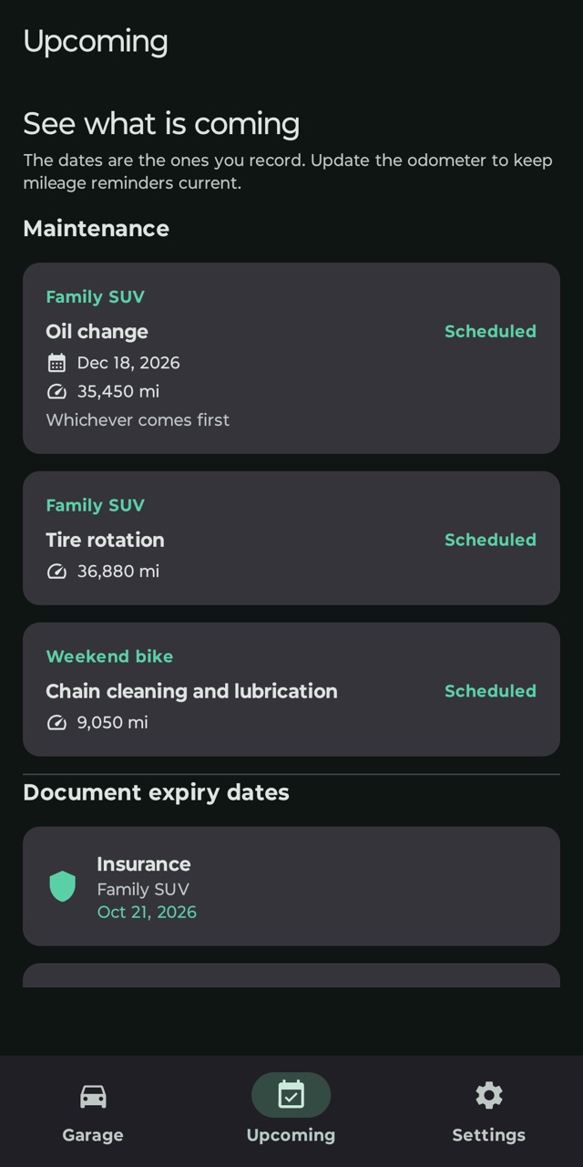 Service and renewals,
always on time
