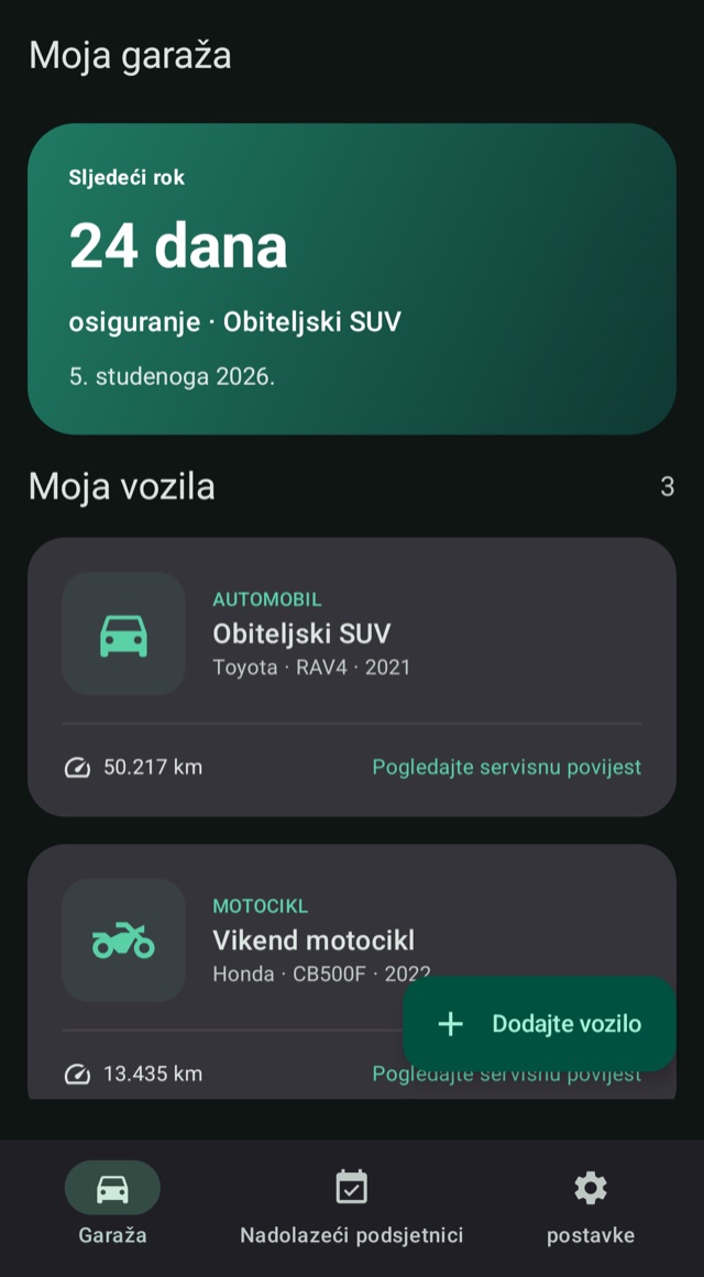 Znajte što je sljedeće
za svako vozilo
