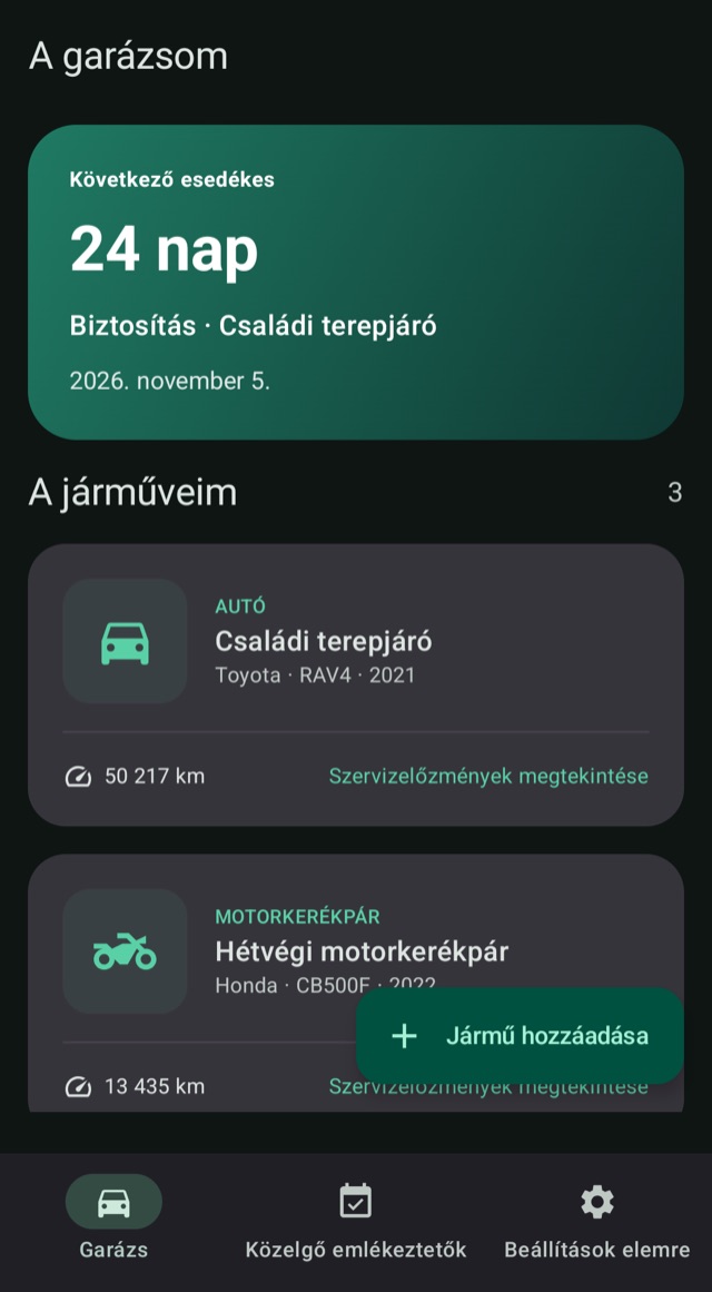 Tudja, mi következik
minden járműnél