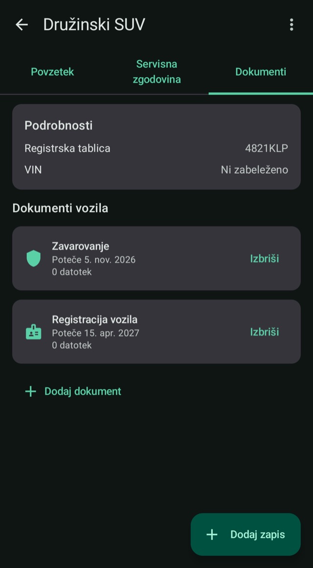 Zavarovanje in dokumenti,
brez presenetljivih rokov veljavnosti